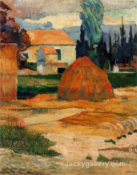Landscape near Arles by Paul Gauguin paintings reproduction